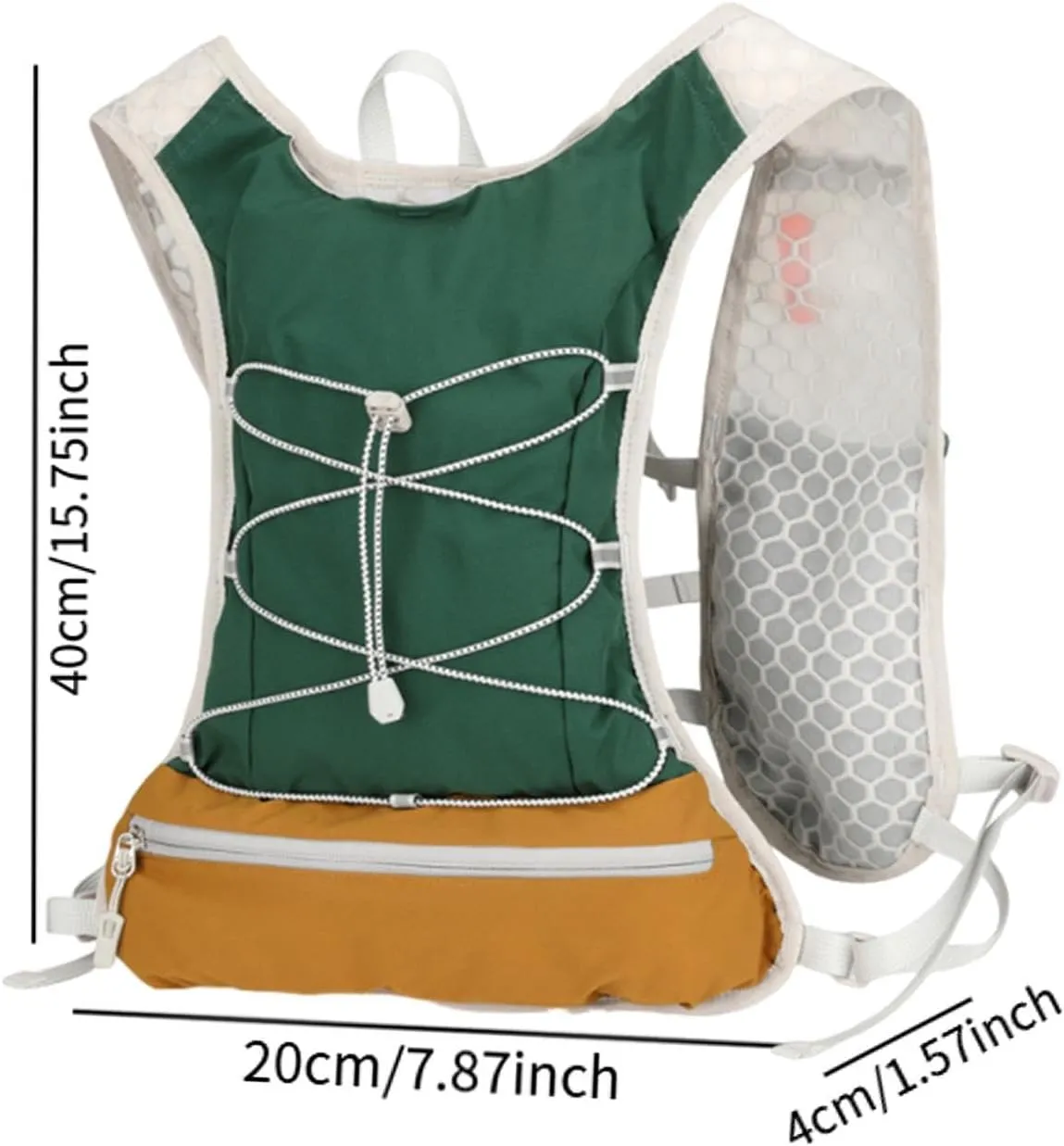 Men Running Vest Hydration Vest Breathable Reflective Strap Water Pack Sports Bag for Hiking Camping Climbing Race Cycling