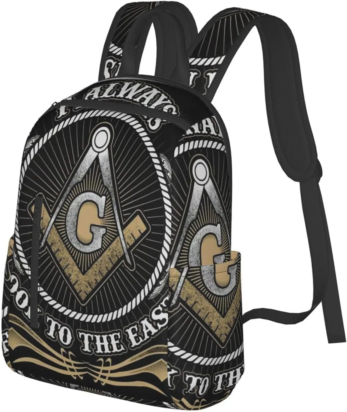 Men women college business travel anti theft laptops backpack large capacity bookbag computer bag - for Freemason Look To The East Freemason Logo