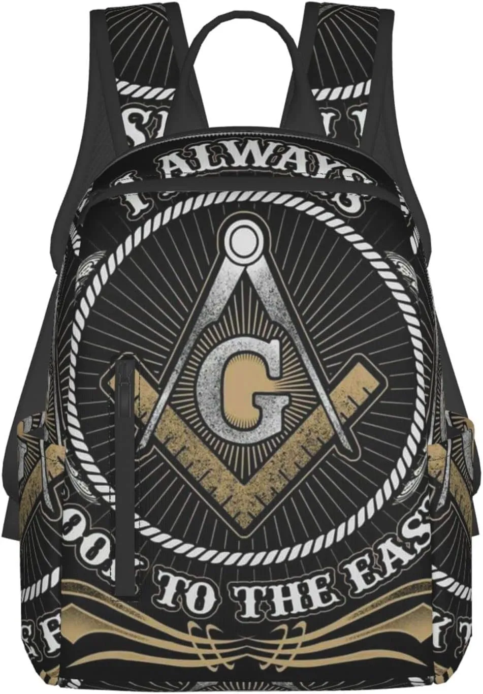Men women college business travel anti theft laptops backpack large capacity bookbag computer bag - for Freemason Look To The East Freemason Logo