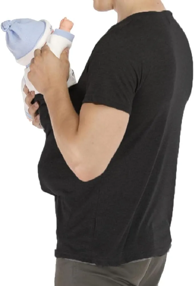 Men's Baby Carrier Soothe V Neck Short Sleeve Kangaroo T Shirt