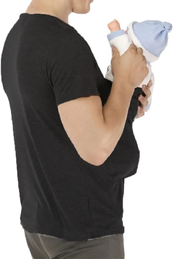 Men's Baby Carrier Soothe V Neck Short Sleeve Kangaroo T Shirt