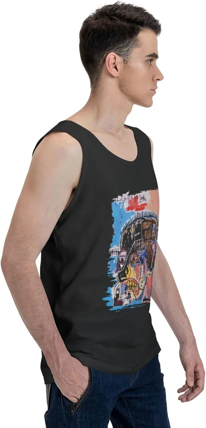 Mens Cotton Tank Top Crewneck T-Shirt Casual Graphic Tee Shirts Top