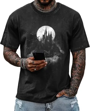 Mens Dragon Grpahic T-Shirts Short Sleeve 100% Cotton Crewneck Big and Tall Outdoor Summer Quick Dry Undershirts