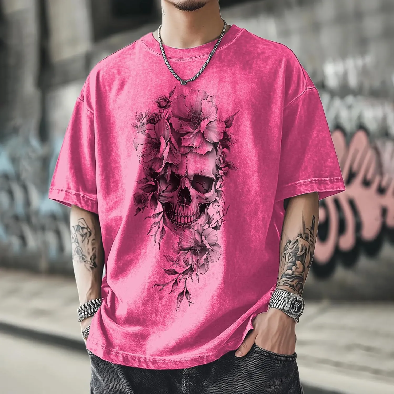 Mens Graphic T-Shirts 90s Rock Summer Big and Tall Workout Breathable Quick Dry Short Sleeve 100% Cotton Tee Shirts