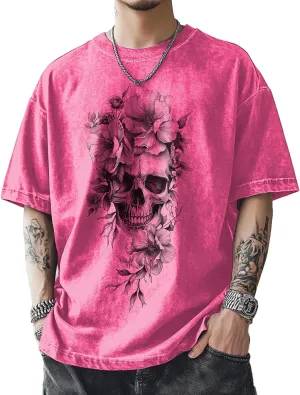 Mens Graphic T-Shirts 90s Rock Summer Big and Tall Workout Breathable Quick Dry Short Sleeve 100% Cotton Tee Shirts
