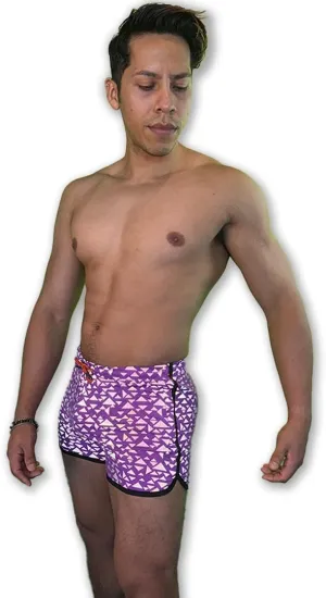 Mens Running Booty Shorts, Zippered Pockets, Rave & Party Short LGBTQ, Gay Rainbow Panda VPL 3 in Inseam Shorts