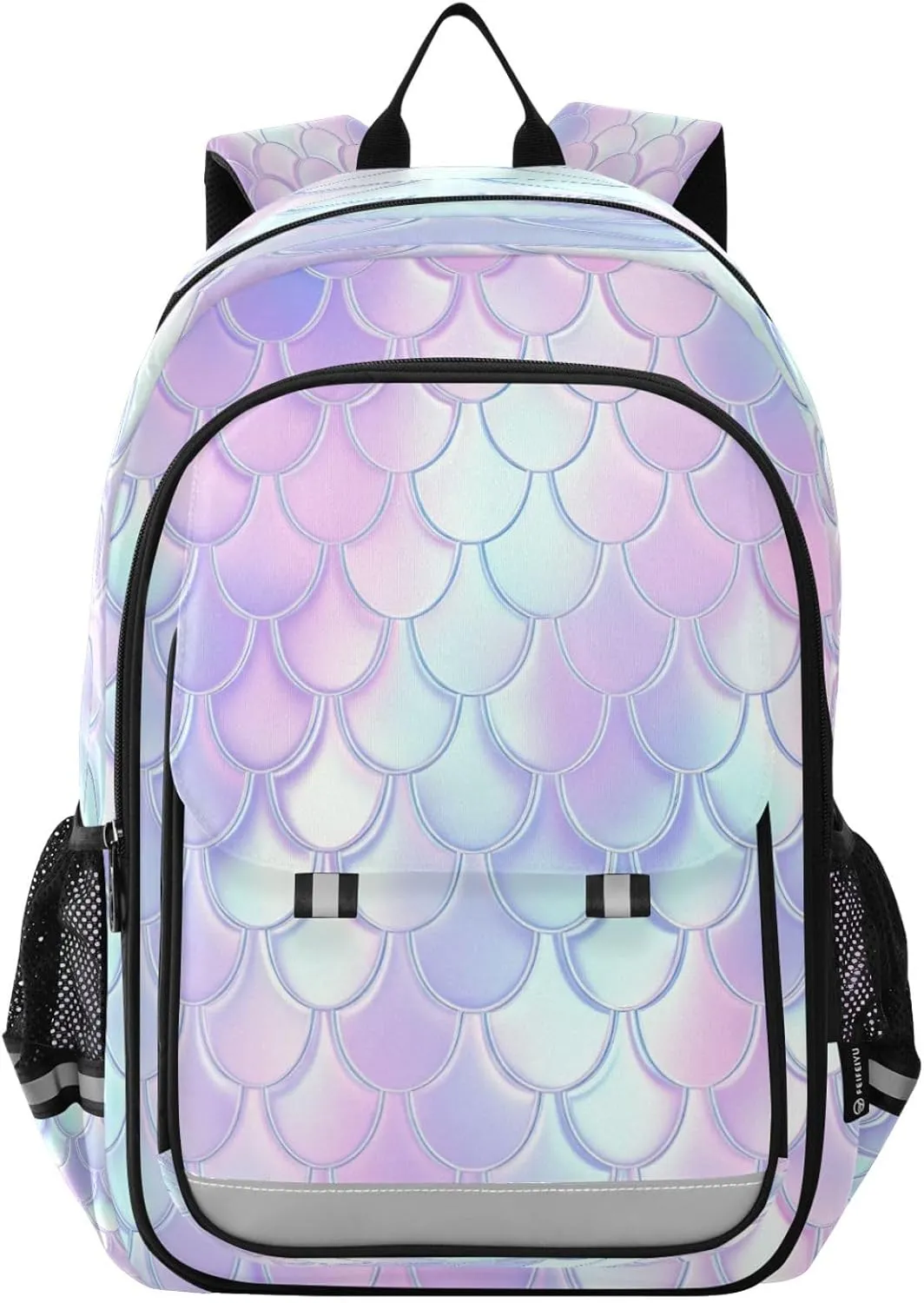 Mermaid Scales Pastel Bookbag for Kids, Cute Backpacks for Girls, Boys Large Backpack