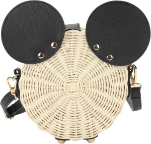 Mickey Mouse Ears Wicker Handbag