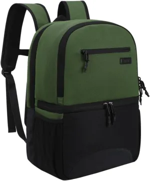 MIER 2 in 1 Insulated Cooler Backpack for Men Women Hiking Daypack with Lunch Compartment, Double Deck, Leakproof