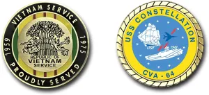 Military Productions USS Constellation CVA-64 Vietnam Service Challenge Coin