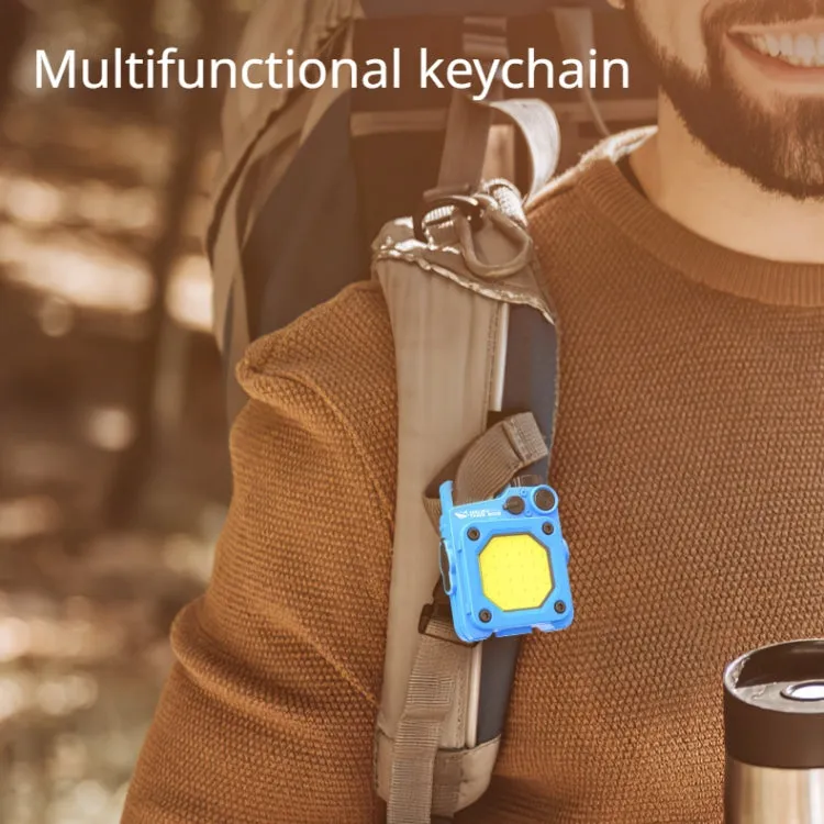 Mini Keychain COB Flashlight USB Rechargeable Magnetic Work Light For Outdoor Camping