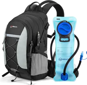 MIRACOL 18L Hydration Backpack with 2.5L BPA Free Water Bladder: Large-Capacity Hydration Pack with 2 Waist Pouch Insulated Water Backpack - for Hiking Running Biking Camping Hunting