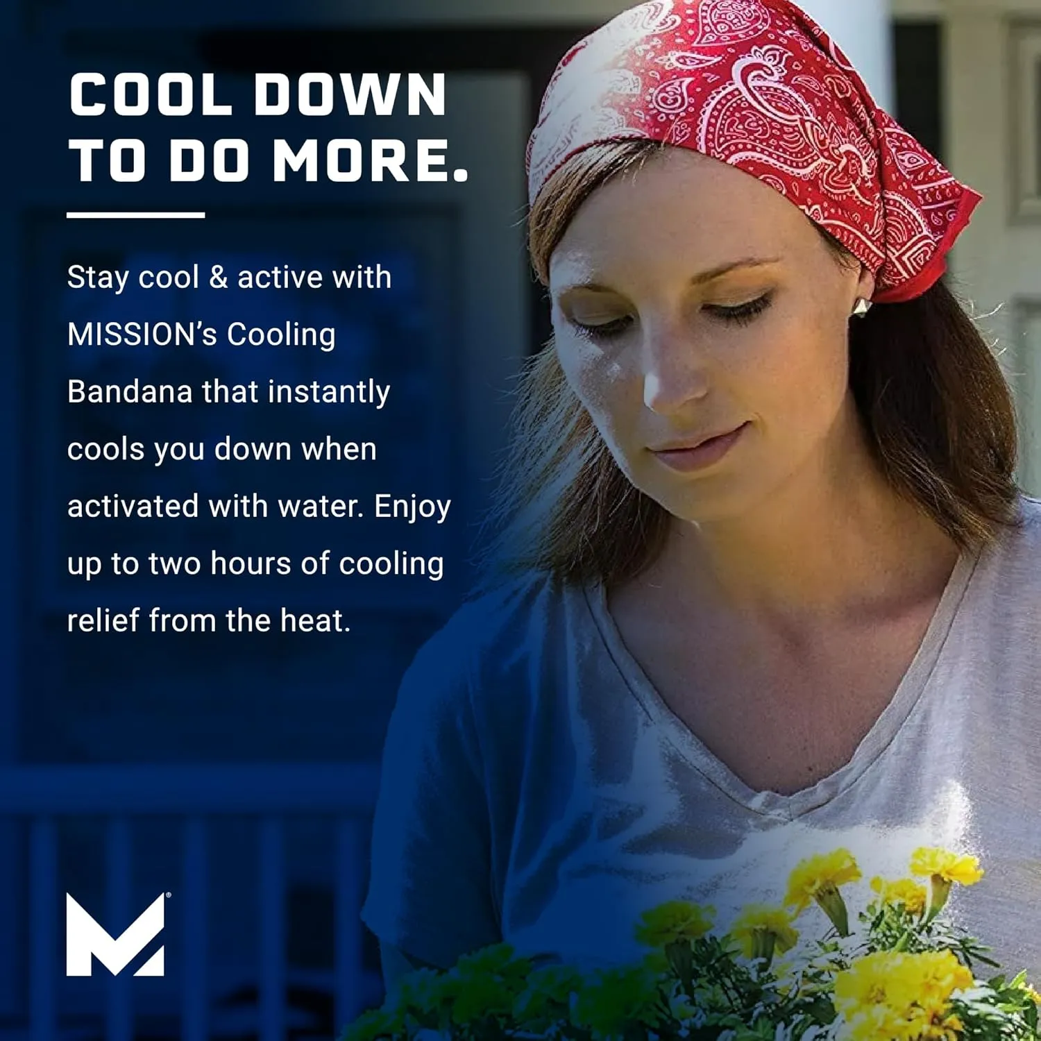 MISSION Cooling Bandana - Lightweight & Breathable - Cools Up to 2 Hours - UPF 50 Sun Protection - Machine Washable