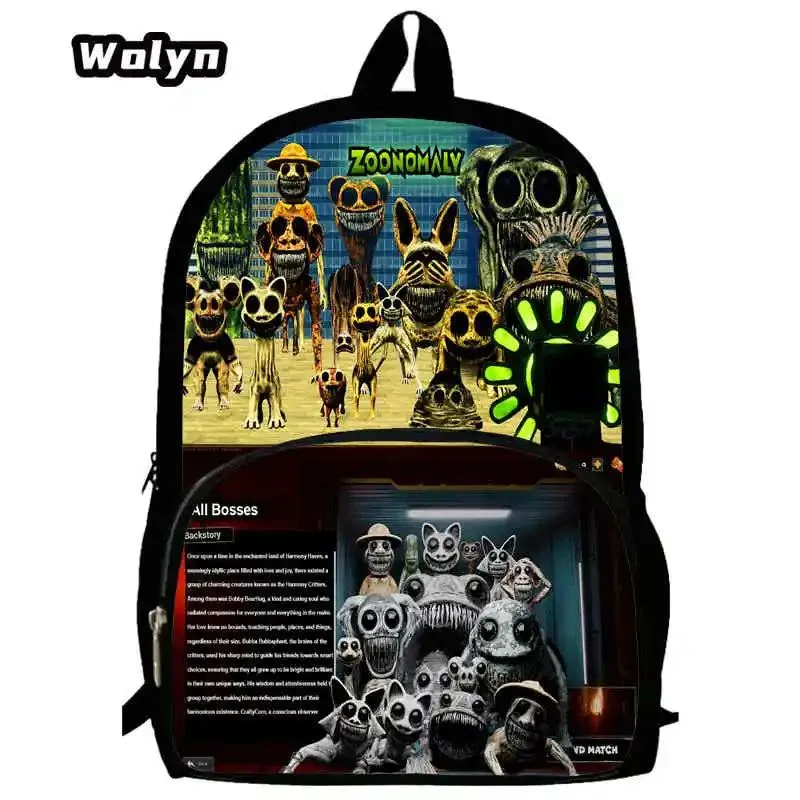Mochila Zoonomaly Prints School Backpack for Grade 1-3  ,Large Cartoon School Bags for Boys Girls ,Children Satchel Backpack