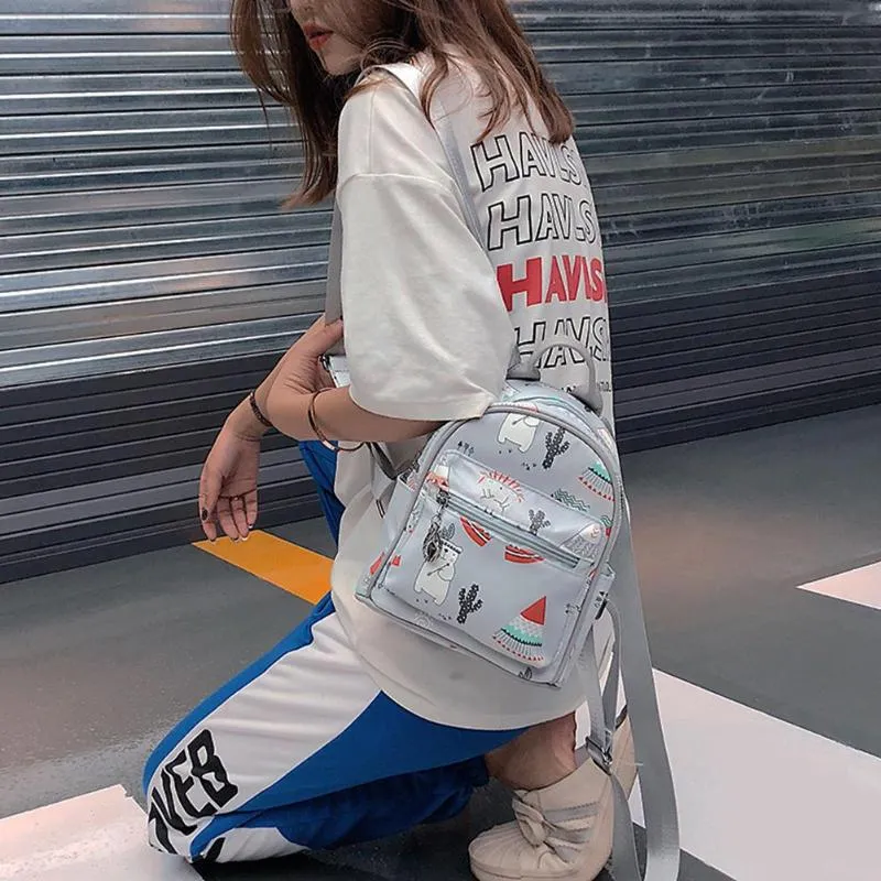 MOJOYCE Cartoon Print Backpack