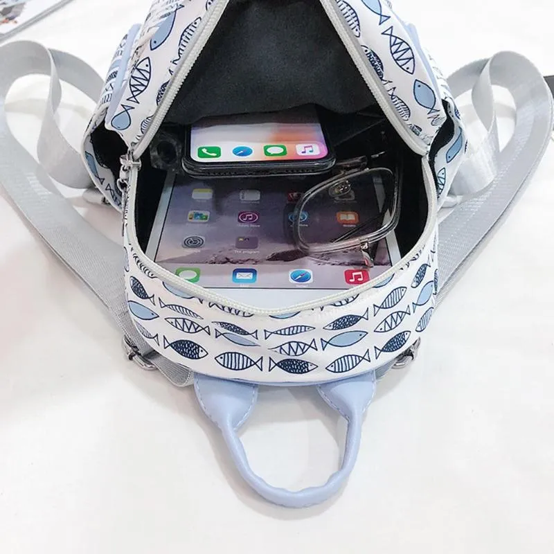 MOJOYCE Cartoon Print Backpack