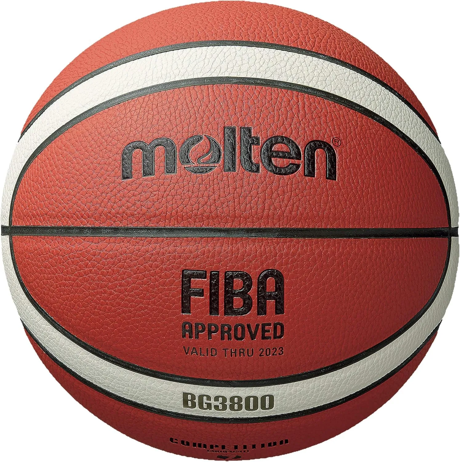 Molten FIBA Approved Basketball, 7 inches, 12 Panel, 2-Tone Design, Orange/Cream, 1 Pack