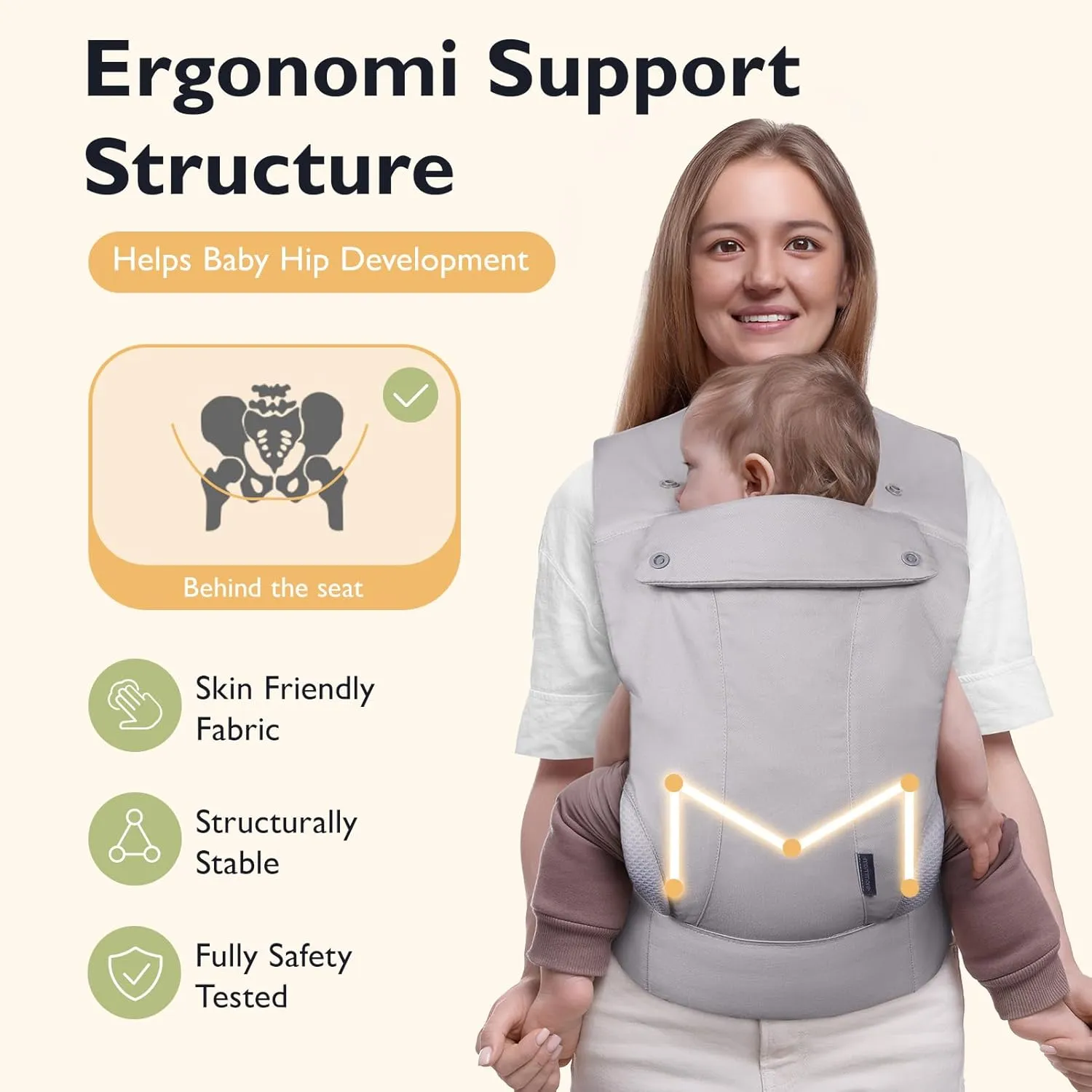 mommore Baby Carrier Newborn to Toddler, Ergonomic Baby Infant Carrier with Lumbar Support, Comfort with Adjustable Head Support, Easy to Put On, with Storage Bag