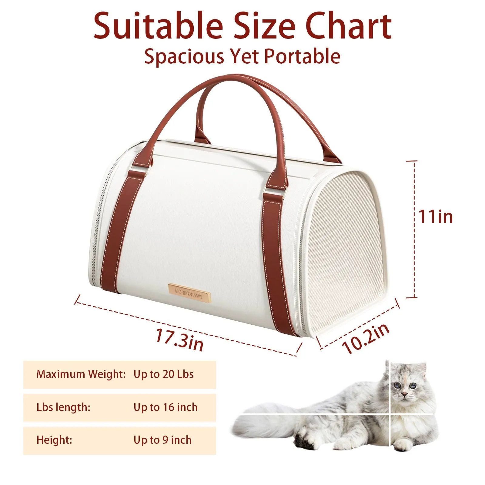 MORIKOPAWS Purse Pet Carrier, Designer Pet Carrier Purse, Leather Carrying Handbag Perfect For Travel, Walking, Hiking & Shopping, Fashion Pet Carrier, Luxry Christmas Gift For You And Your Pet