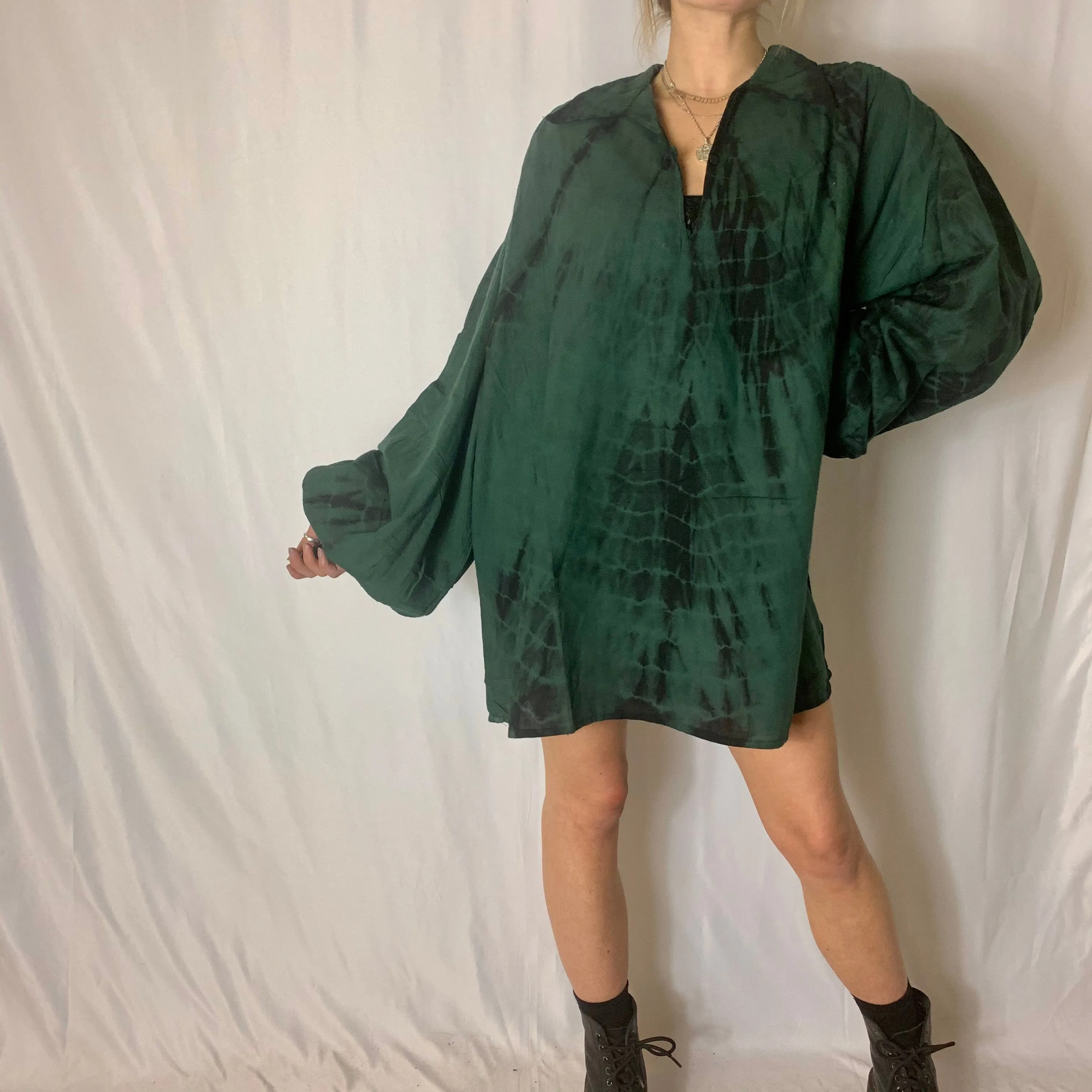 (Multi) Tie Dye Bishop Sleeve Festival Shirt