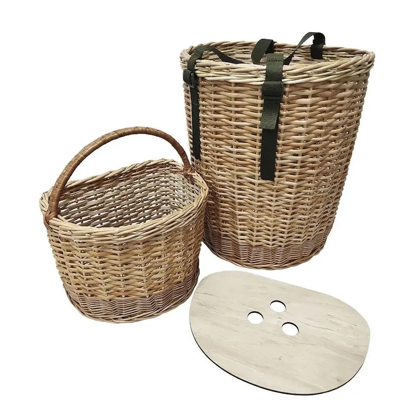 Mushroom Harvest Pack, Backpack with Twin Wicker Baskets Mushroom Picker