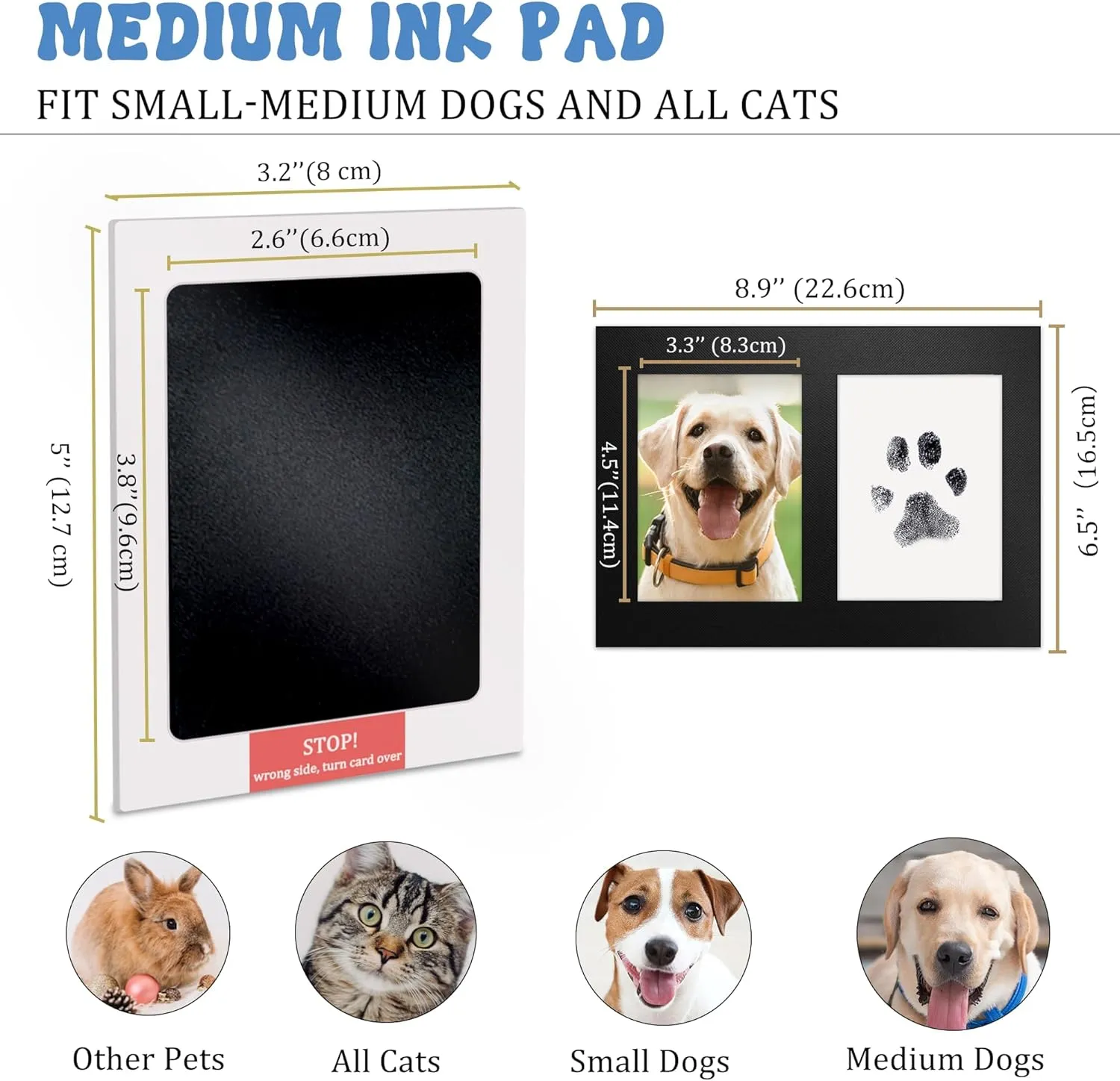 MYPAWLETS Inkless Paw Print Kit,Mess-Free Paw Print Stamp Pad for Dogs Cat,Pet Safe Clean Touch Ink Pad,Dog Nose Print Kit,Pet Paw Print Impression Kit Keepsake,Personalized Pet Lover,Dog Mom Gift-6M