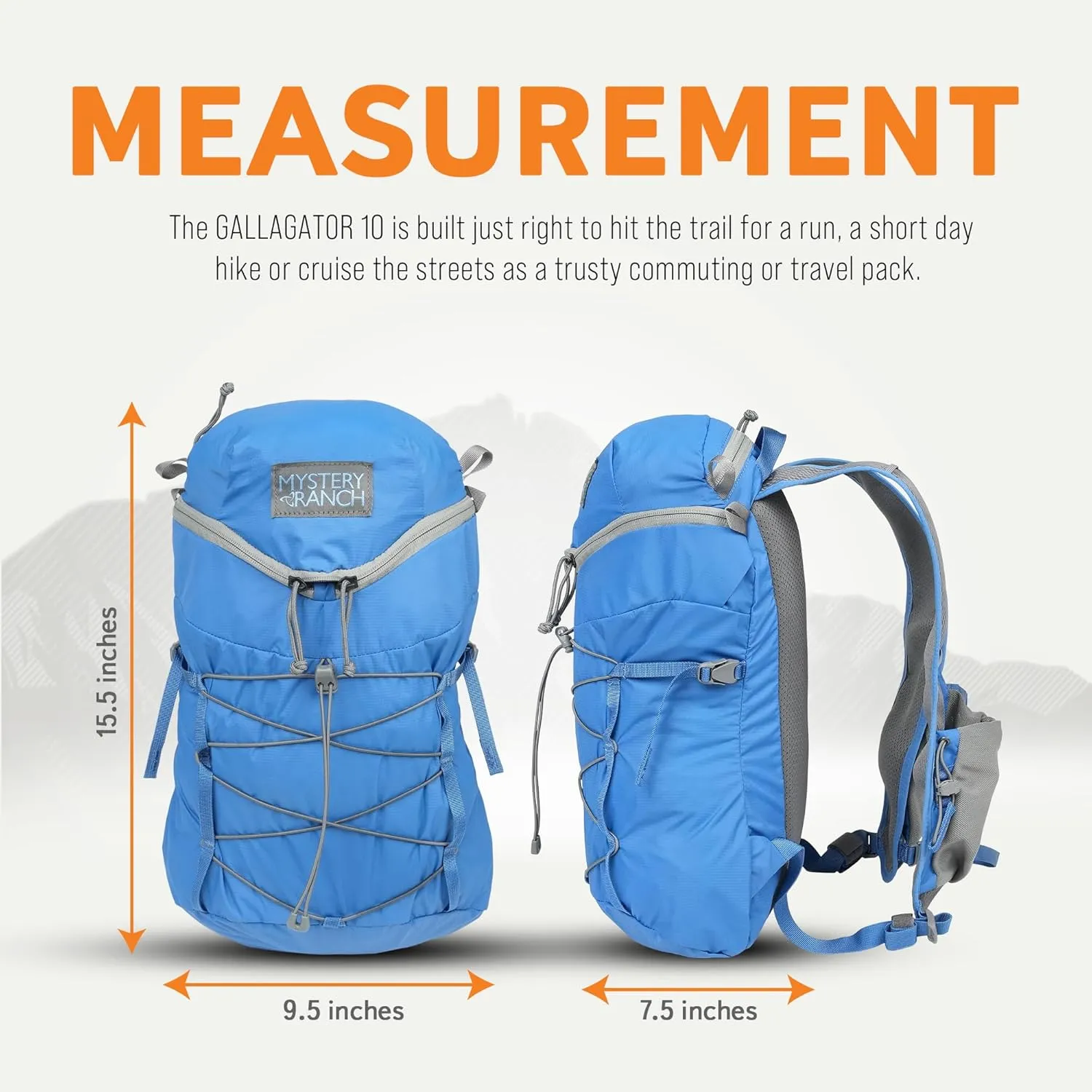 Mystery Ranch Gallagator 10 Travel Bag to Hiking Backpack Daypack, Pacific, S/M