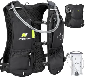 N NEVO RHINO Running Vest, Hydration Running Water Vest 5L with 1.5L Water Bladder Bag, Lightweight Hydration Pack Water Backpack Multi-Pocket for Hiking Race Trail Marathon for Women Men