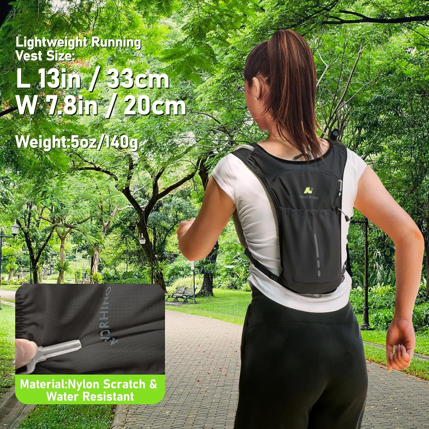 N NEVO RHINO Running Vest, Lightweight Hydration Vest, Insulated Water Backpack with 1.5L Water Bladder for Hiking, Trail, Running,Marathons,Cycling