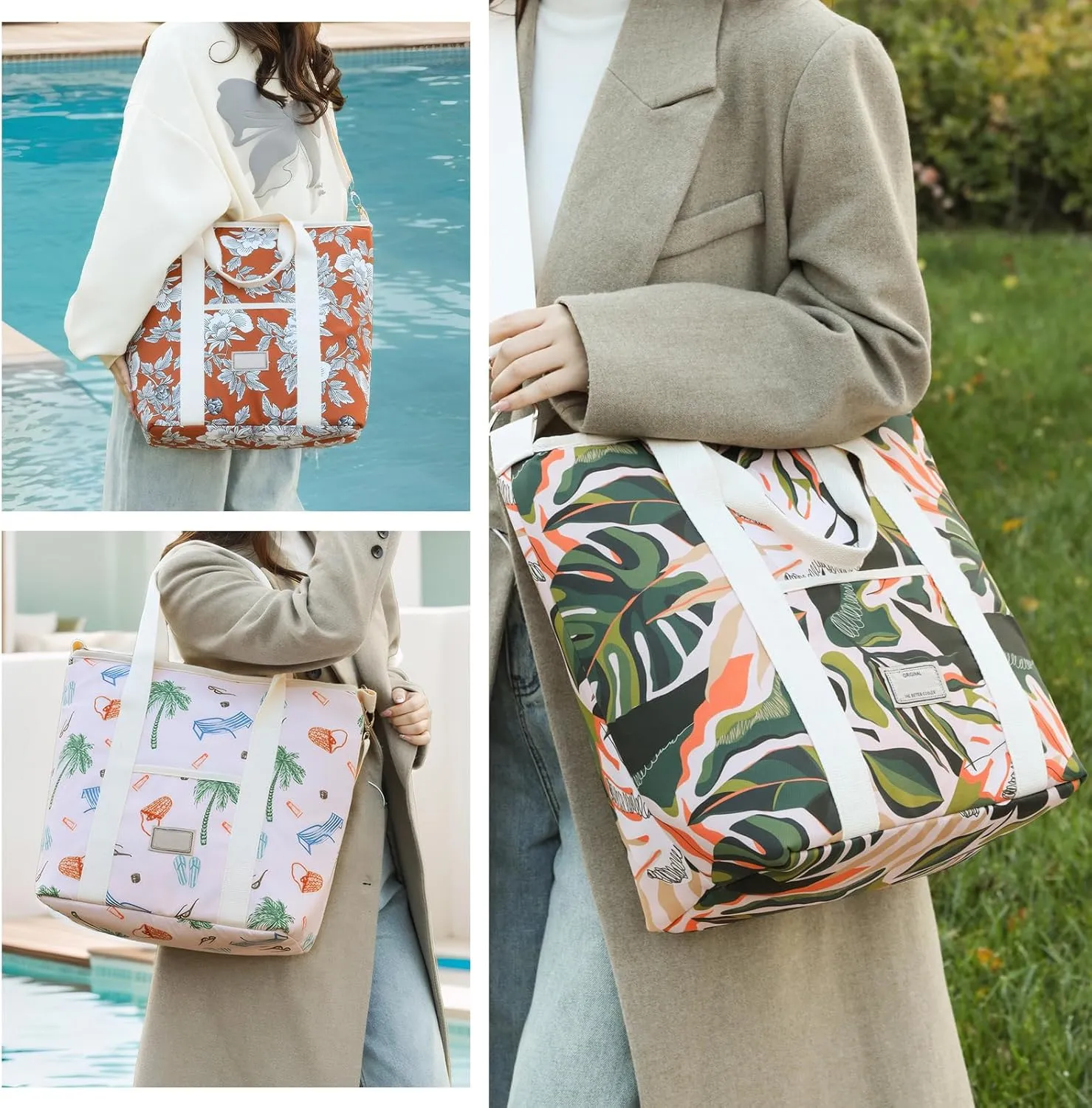 Nanxson Large Insulated Lunch Bag for Women Adult Reusable Leakproof Picnic Lunch Box Freezable Cooler Tote Bag