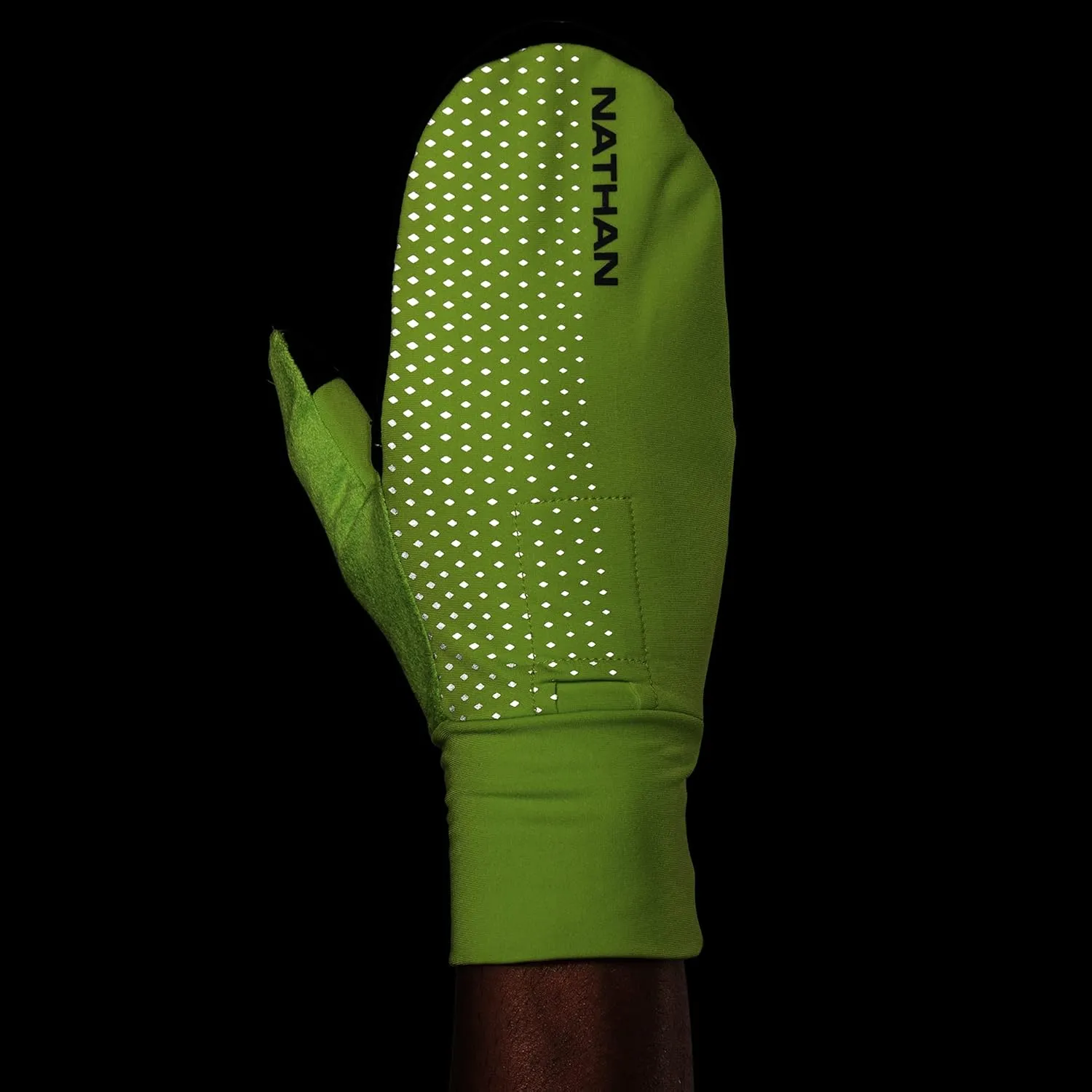 Nathan Convertible Glove to Mitt with Reflective Print. Touch Screen Finger for Smartphone Use. for Running and Outdoor Sports. Glove to Mitten.