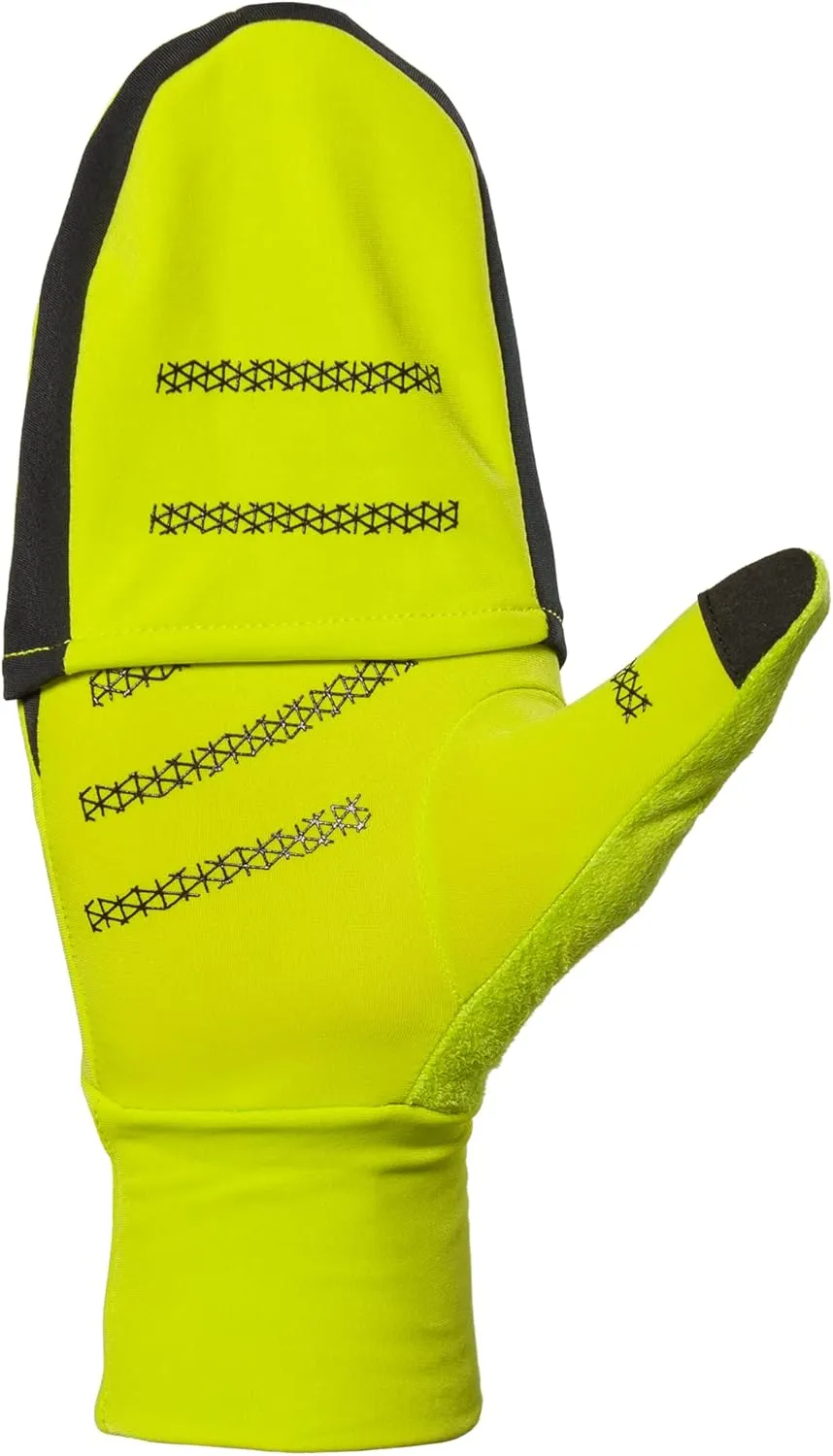 Nathan Convertible Glove to Mitt with Reflective Print. Touch Screen Finger for Smartphone Use. for Running and Outdoor Sports. Glove to Mitten.