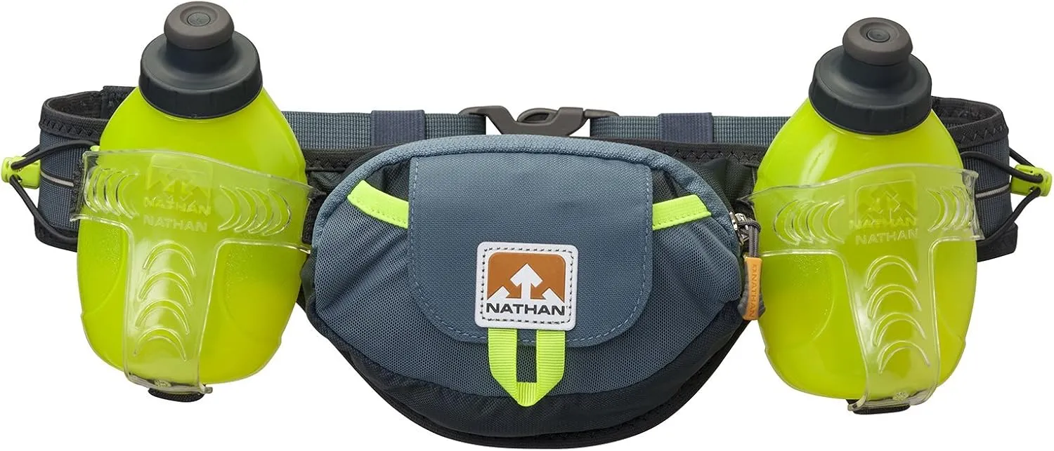 Nathan Hydration Running Belt Trail Mix - Adjustable Running Belt - Includes 2 Bottles - Fits iPhone 6/7/8 Plus and Other 6.5 Inch Smartphones