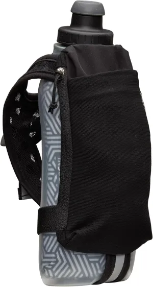 Nathan Insulated Handheld Flask 18oz - Double-Wall Insulation - Ergonomic Grip with Blast Valve Cap - Secure Pockets for Phone/Keys - Reflective - Ideal for Running, SpeedDraw 2, Black