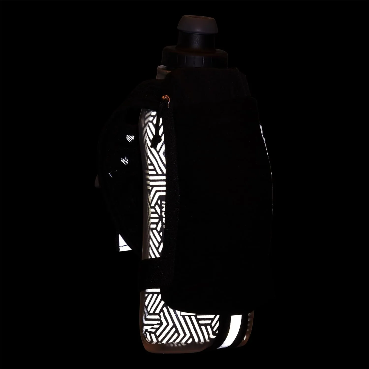 Nathan Insulated Handheld Flask 18oz - Double-Wall Insulation - Ergonomic Grip with Blast Valve Cap - Secure Pockets for Phone/Keys - Reflective - Ideal for Running, SpeedDraw 2, Black