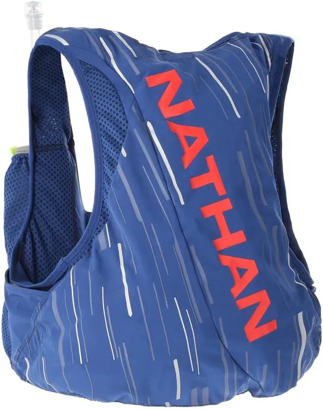 Nathan Men's Pinnacle Race Vest 4L Hydration Pack, Two 20 oz Soft Flasks, Running, Hiking, Water-Resistant, Moisture Wicking, Adjustable Straps