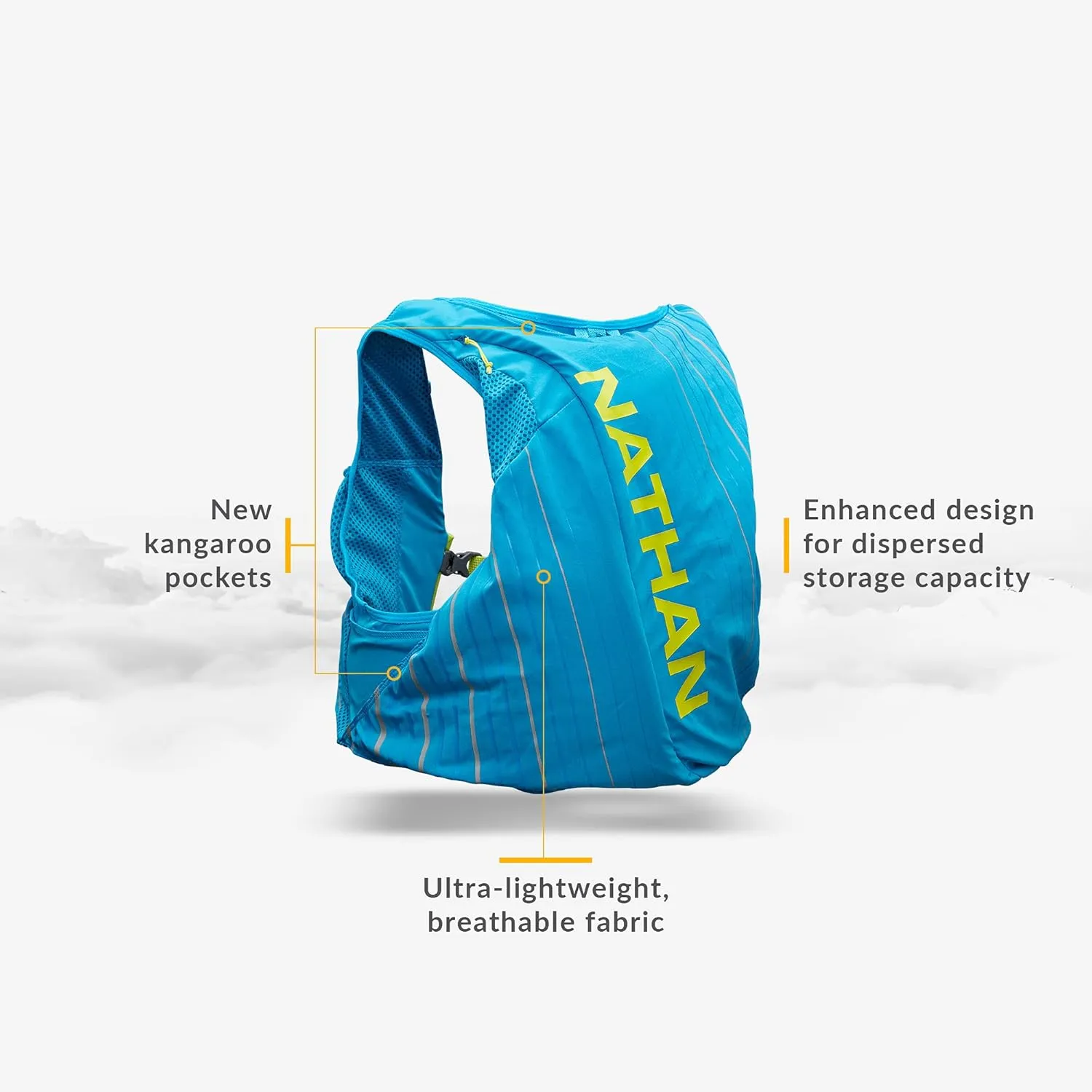 Nathan Pinnacle 12L Race Vest & Hydration Pack with 1.6L Bladder, Water-Resistant Pockets, Lightweight & Moisture Wicking
