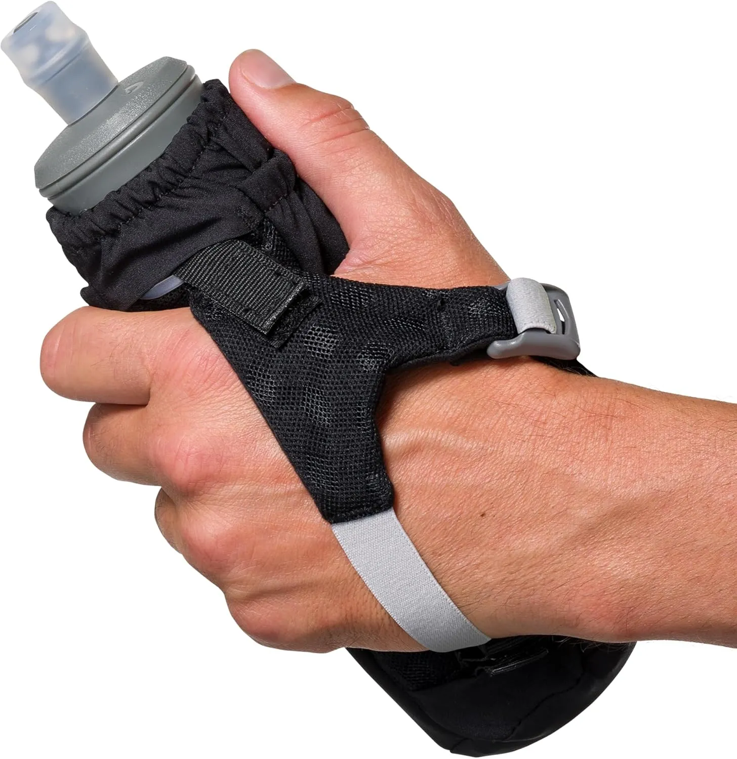 Nathan - Pinnacle 14oz Soft Flask Black/Reflective Silver OSFM