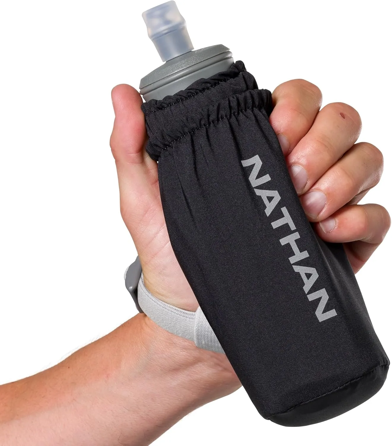 Nathan - Pinnacle 14oz Soft Flask Black/Reflective Silver OSFM