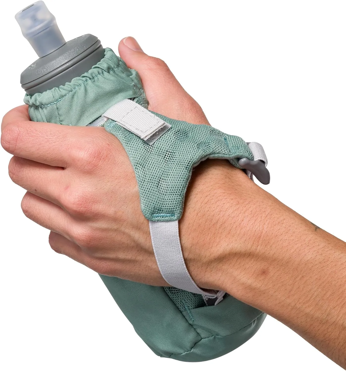 Nathan - Pinnacle 14oz Soft Flask Sage Green/Reflective Silver OSFM