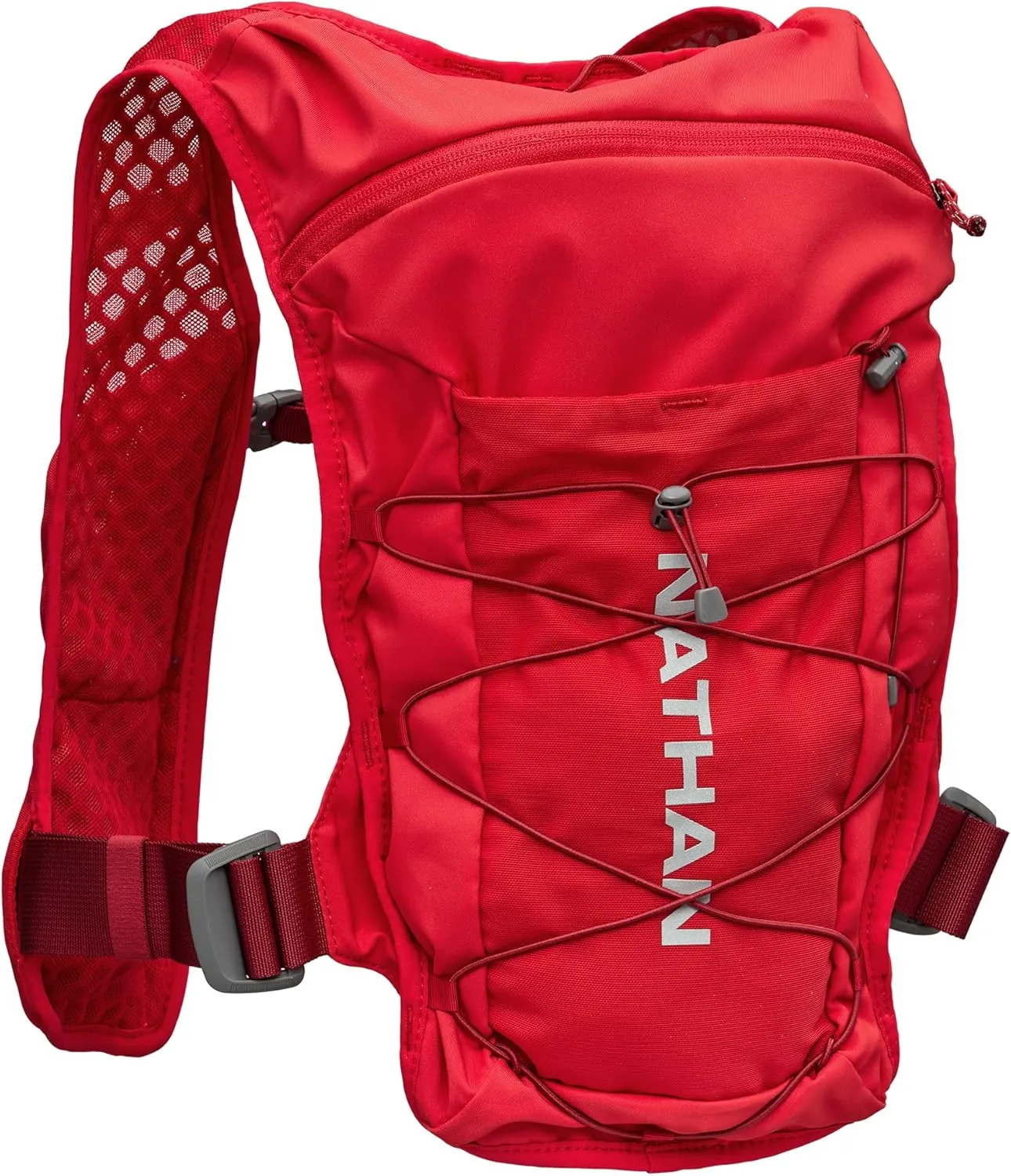 Nathan QuickStart 4L (Liter) Hydration Pack with 1.5L Bladder, Front & Back Pockets for Essential Storage, Breathable & Moisture Wicking.