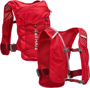 Nathan QuickStart 4L (Liter) Hydration Pack with 1.5L Bladder, Front & Back Pockets for Essential Storage, Breathable & Moisture Wicking.