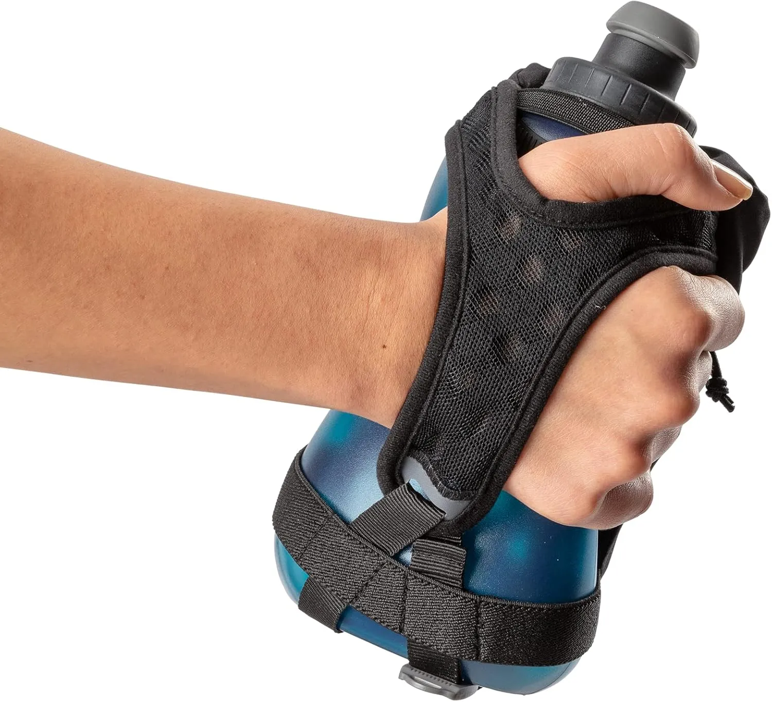 Nathan Running Handheld Quick Squeeze Water Bottle. No-Grip Adjustable Hand Strap. 12oz / 18oz / Insulated. Reflective Hydration Water Bottle.