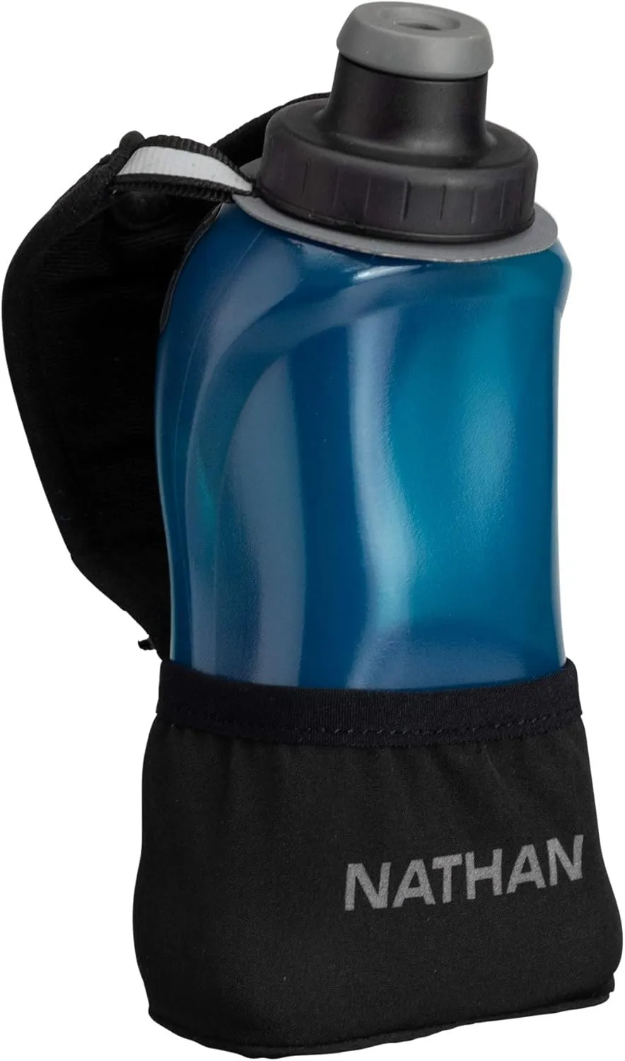 Nathan Running Handheld Water Bottle Adjustable No-Grip. Quick Squeeze Lite Hand Strap. 12oz / 18oz / Insulated. Reflective Hydration Water Bottle.