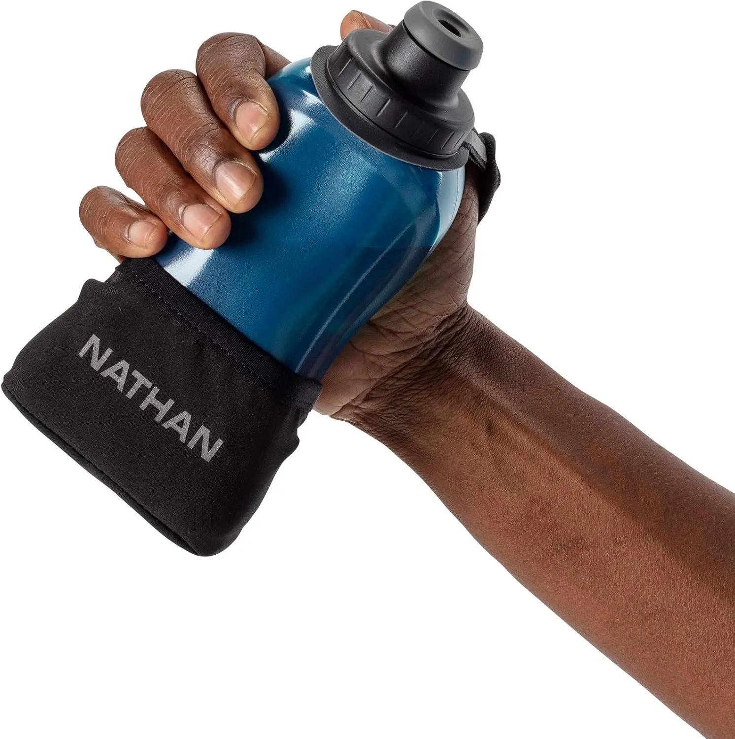 Nathan Running Handheld Water Bottle Adjustable No-Grip. Quick Squeeze Lite Hand Strap. 12oz / 18oz / Insulated. Reflective Hydration Water Bottle.