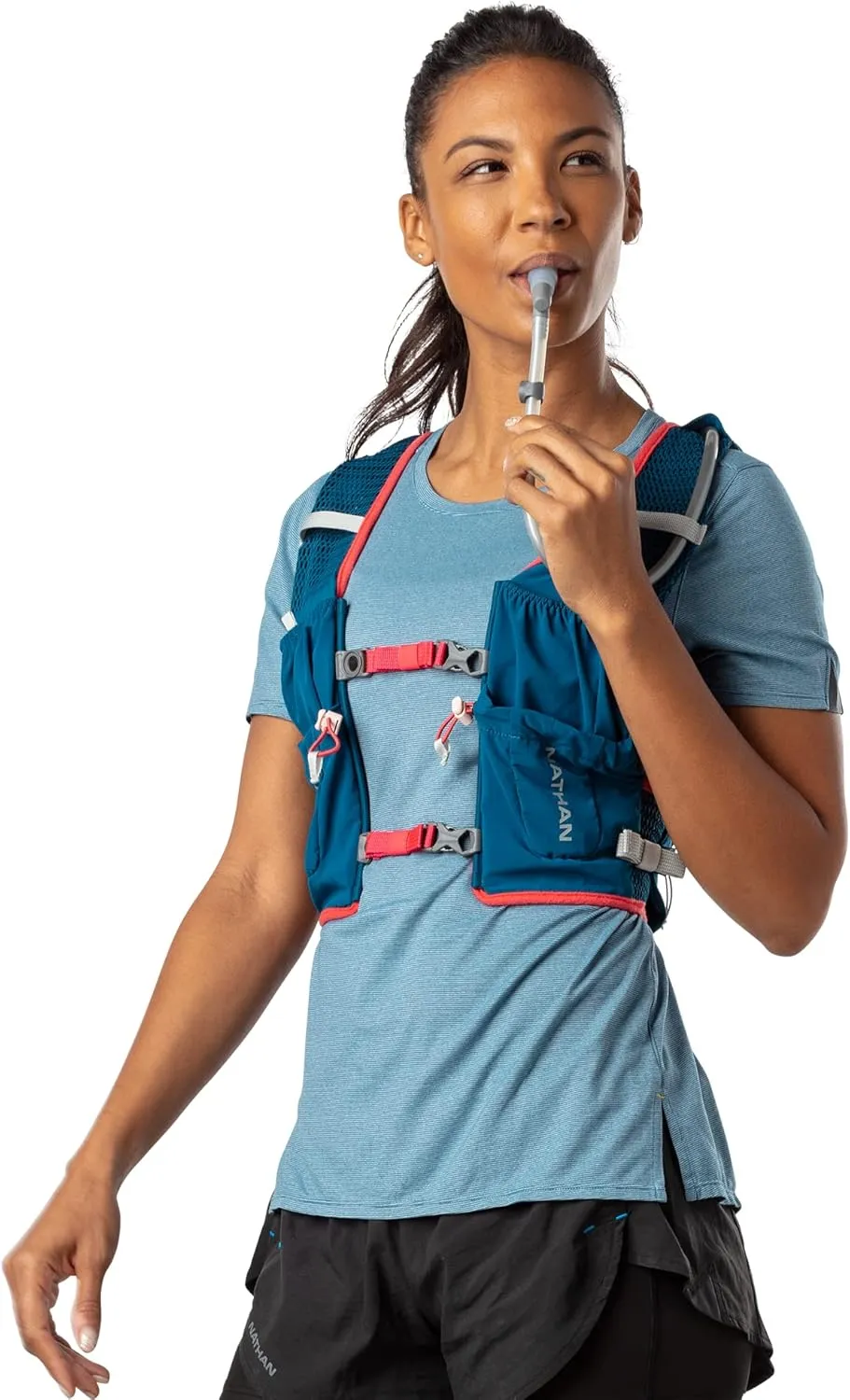 Nathan VaporAir Lite 4 Liter Vest & Hydration Pack with 2L Bladder, Front Water Bottle Pockets, Soft & Breathable Material for Comfort
