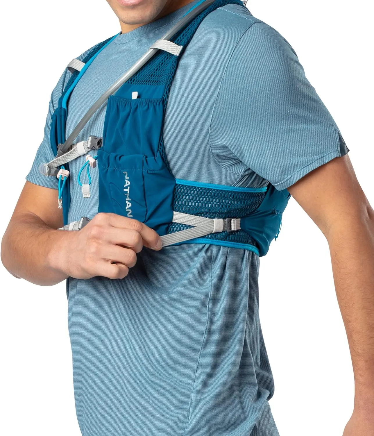 Nathan VaporAir Lite 4 Liter Vest & Hydration Pack with 2L Bladder, Front Water Bottle Pockets, Soft & Breathable Material for Comfort