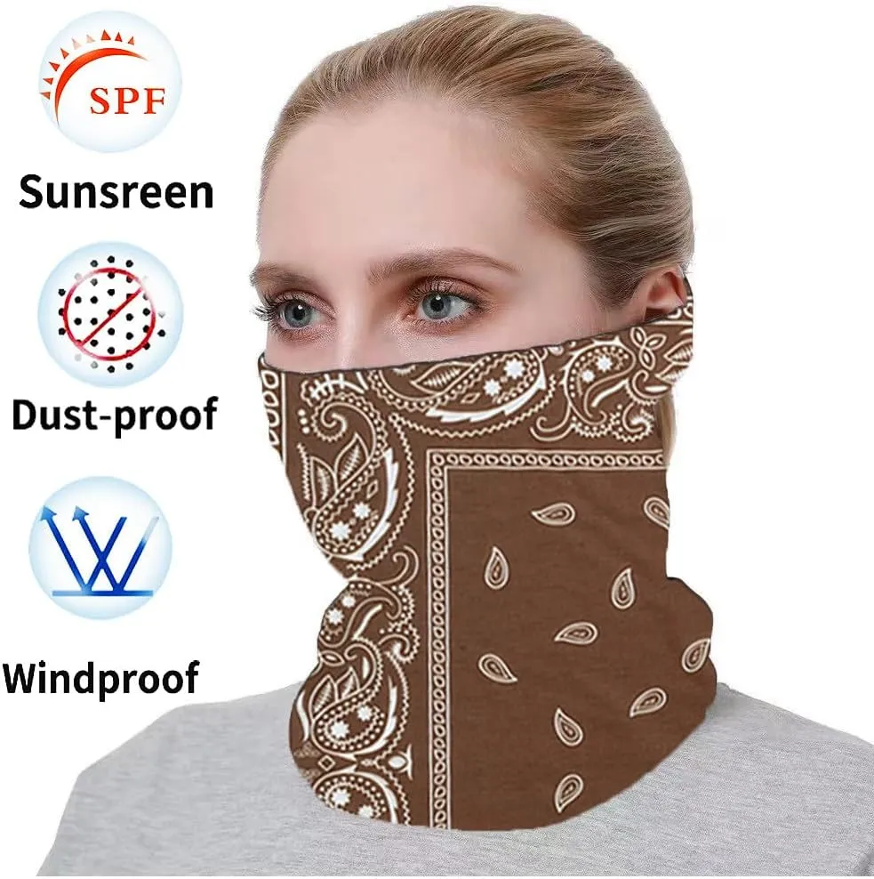 Neck Gaiter Mask Face Scarf Bandana Tube Cover Headwear Balaclava Headband Headwrap for Men and Women