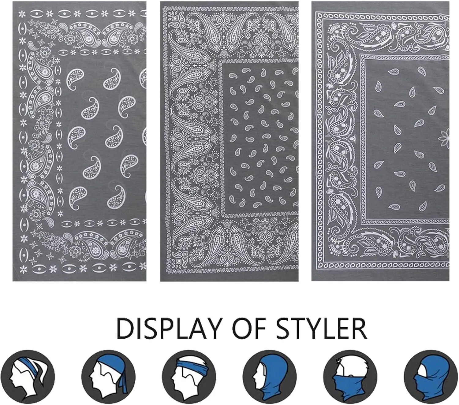 Neck Gaiter Mask Face Scarf Bandana Tube Cover Headwear Balaclava Headband Headwrap for Men and Women