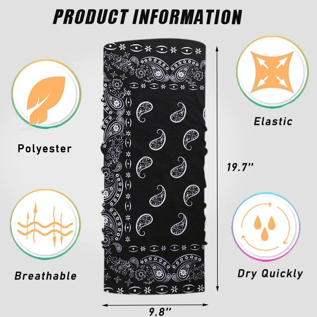 Neck Gaiter Mask Face Scarf Bandana Tube Cover Headwear Balaclava Headband Headwrap for Men and Women
